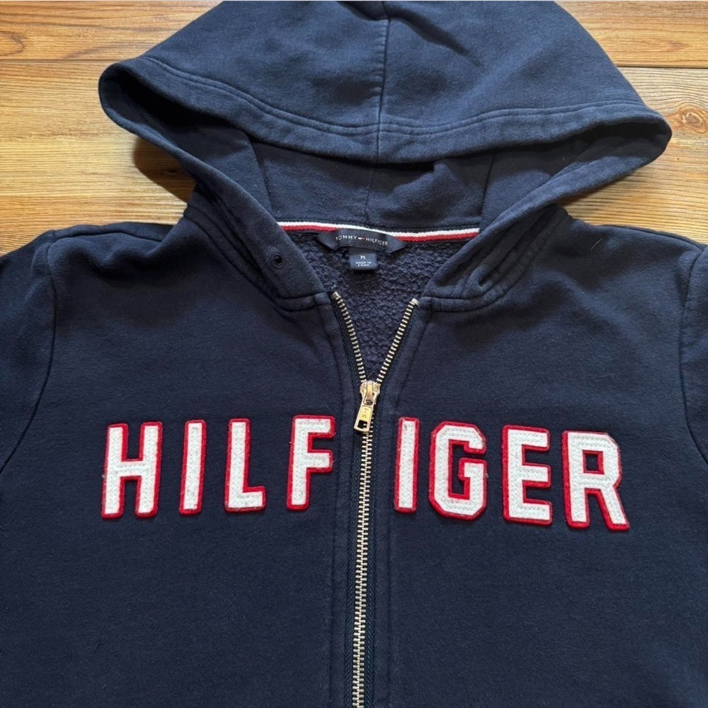 Tommy Hilfiger Navy Hoodie Jacket - Picture 2 of 6